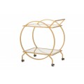 Art-deco serv&iacute;rovac&iacute; voz&iacute;k Eastwood zlatej farby kruhov&eacute;ho tvaru 80cm 
