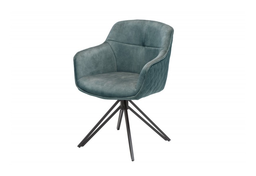Moderná stolička Marmol so zamatovým poťahom petrolejovej farby 82cm