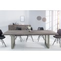Industriálny masívny jedálenský stôl Mammut  z akáciového dreva sivej farby 220cm 