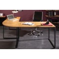 Moderný rohový kancelársky stôl Big Deal hnedej farby s kovovými nohami 180cm 