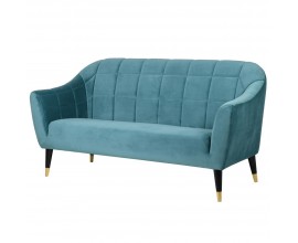 Art-deco modrozelená sedačka Sky 170cm s čierno zlatými nožičkami