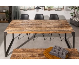 Industriálny jedálenský stôl Factory z mangového masívu hnedej farby 200cm