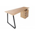 Škandinávsky písací stolík Linden z dreva a kovu s tromi zásuvkami 160cm 