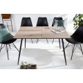 Retro rozťahovací obdĺžnikový jedálenský stôl Roanne z dreva a kovu 120-160cm