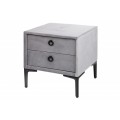Moderný nočný stolík Everson s poťahom sivej farbe s dvomi zásuvkami 45cm