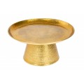 Orientálny okrúhly príručný stolík Hammerblow zlatej farby  65cm