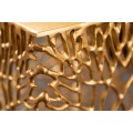Art-deco štýlový set dvoch štvorcových príručných stolíkov Hoja v zlatej farbe