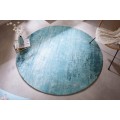 Retro dizajnový kruhový koberec Adassil tyrkysovej farby 150cm
