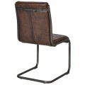 Vintage jedálenská stolička Bard s hnedým čalúnením a kovovými nohami 93cm 
