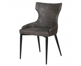 Dizajnová jedálenská stolička z ekokože Bard v sivej farbe 89cm