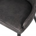 Dizajnová jedálenská stolička z ekokože Bard v sivej farbe 89cm