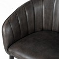 Vintage dizajnová stolička Bard s tmavosivým okrúhlym poťahom 76cm 