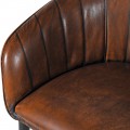 Vintage jedálenská stolička Bard s hnedým okrúhlym poťahom 76cm