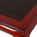 Vintage konferenčný stolík Kolorida z masívneho dreva a ratanu červenej farby 200cm