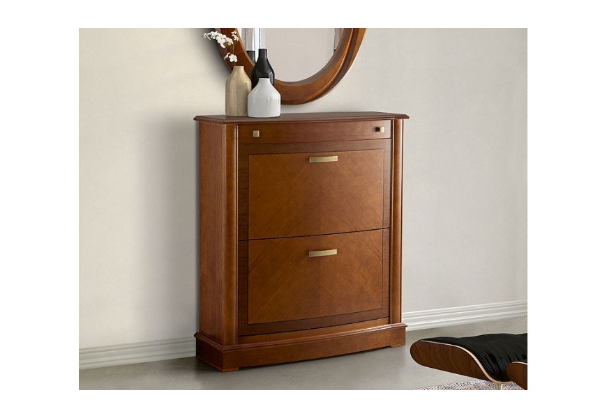 Luxusn&yacute; rustik&aacute;lny botn&iacute;k Carmen I z mas&iacute;vneho dreva hnedej farby so z&aacute;suvkou 88cm