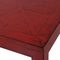 Vintage červený konferenčný stolík Rojada z masívneho dreva 140cm