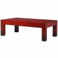 Tmavočervený vintage konferenčný stolík Rojada obdĺžnikového tvaru z masívu