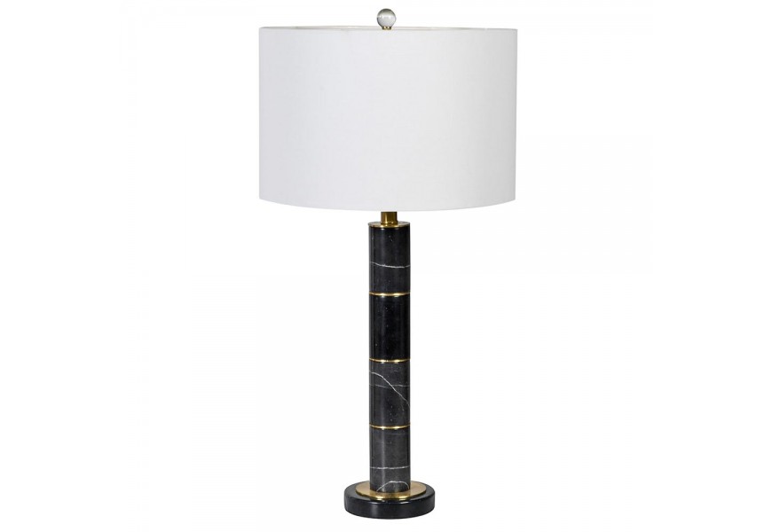 Retro nadčasová stolná lampa Mirblle s čiernou nohou a bielym tienidlom 75cm