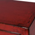 Vintage červená komoda Kolorida z masívneho dreva s deviatimi zásuvkami 170cm