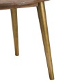 Retro okr&uacute;hly retro jed&aacute;lensk&yacute; st&ocirc;l HAVANA ORO so zlat&yacute;mi nohami 120cm