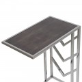 Chrómový príručný stolík Oracle s kovovou konštrukciou a tmavou povrchovou doskou 60cm 