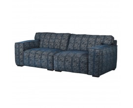 Moderná luxusná čalúnená trojsedačka v námorníckej modrej farbe 245 cm