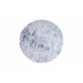 Luxusný okrúhly koberec Adassil s modrým orientálnym vzorom s vintage patinou