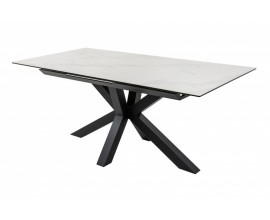Moderný jedálenský stôl Calandra Marmol s mramorovým vzhľadom a rozkladacou vrchnou doskou 180-225cm