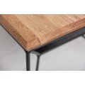 Industriálny konferenčný stolík Westford z dubového masívu hnedej farby s čiernou kovovou podstavou 110cm