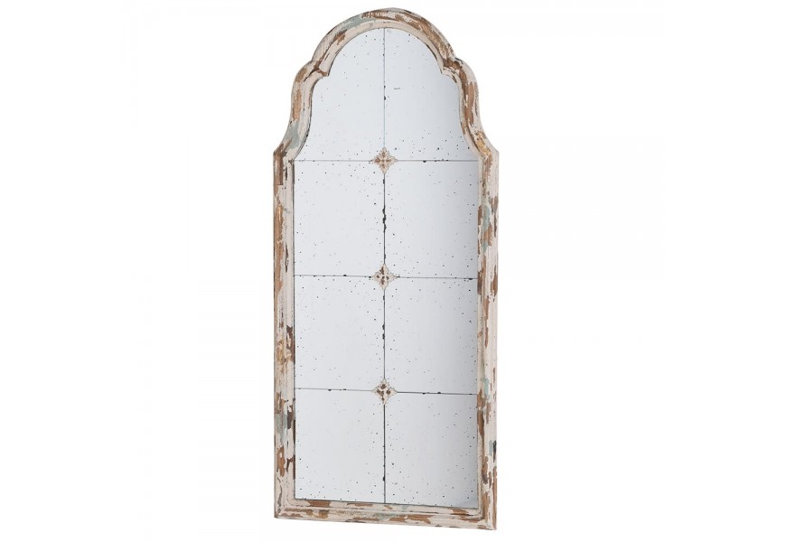 Provensálske oblúkové nástenné zrkadlo s ozdobným rámom 122 cm