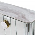 Luxusný dvojdverový zrkadlový príborník s imitáciou mramoru 150 cm