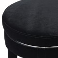 Art-deco čierna zamatová barová stolička Célestine so striebornými nožičkami 77cm
