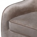 Luxusná art-deco zamatová tmavo béžová otočná stolička Colmar so zlatými nohami 86cm