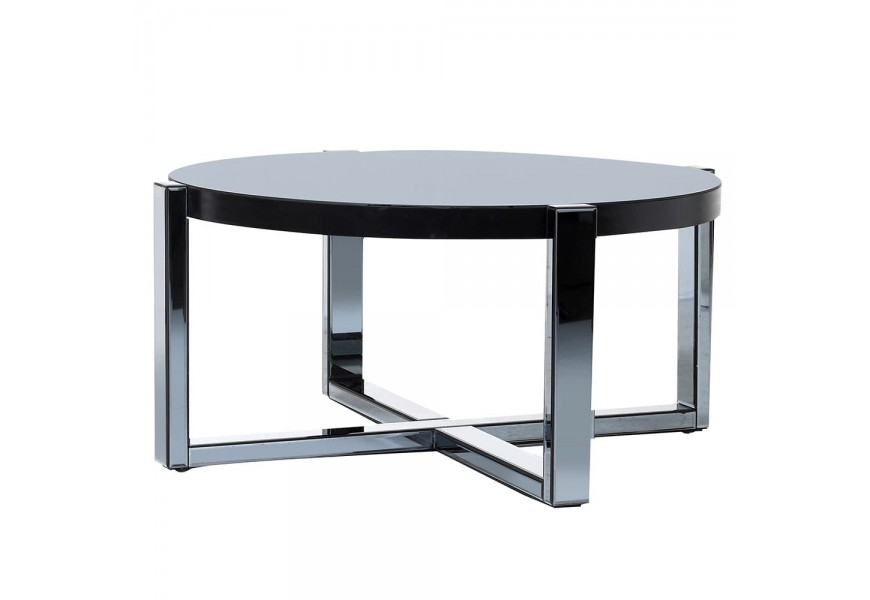 Zrkadlový kruhový konferenčný stolík Mirea zo skla 98cm 