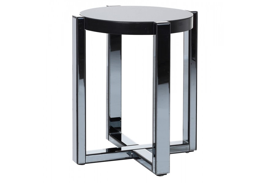 Zrkadlový príručný stolík Mirea kruhového tvaru zo skla 52cm