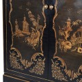 Orientálna dekoračná barová skrinka Chinia s čínskym motívom v čiernej farbe 182 cm