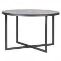 Industriálny kruhový jedálenský stôl Weela so sklenenou povrchovou doskou 120cm 