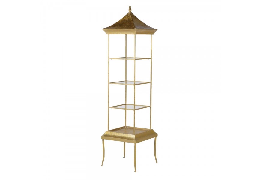 Orient&aacute;lny reg&aacute;l Eldera v zlatej farbe z kovu a skla 172cm