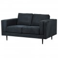 Modern&aacute; dvojsedačka Cavera s tmavosiv&yacute;m poťahom a čiernymi nožičkami 160cm 