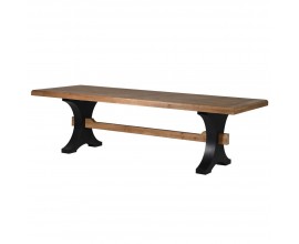 Vidiecky jedálenský stôl Sonn z masívu s čiernymi nohami 270cm