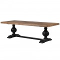 Rustikálny masívny jedálenský stôl Sonn s čiernymi vyrezávanými nohami 260cm