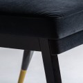Art-deco stolička Ampelio s čiernym zamatovým poťahom