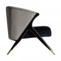 Art-deco luxusn&eacute; kreslo Ampelio II čierne so zamatov&yacute;m poťahom