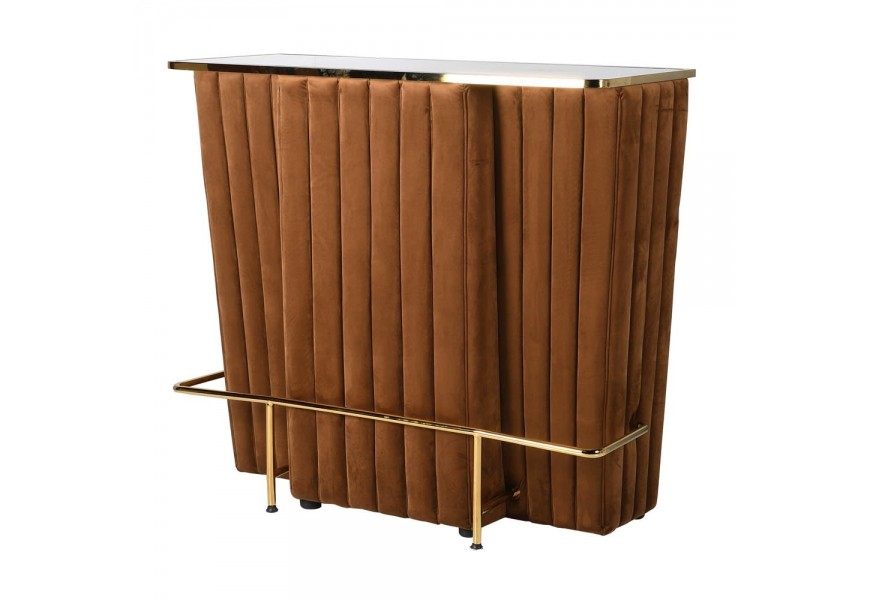 Luxusný barový pult caramela v art-deco štýle v hnedo zlatom prevedení