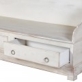 Luxusná veľká provensálska lavica Celene Rode z masívu v bielej farbe s dvoma zásuvkami 187cm 
