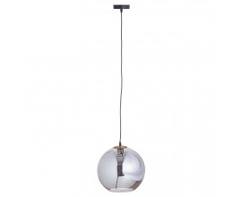 Dizajnová závesná lampa Globe s dymovým motívom sivej farby