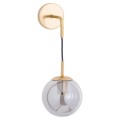 Art-deco dizajnová lampa Globe z kovu zlatej farby s dymovým motívom