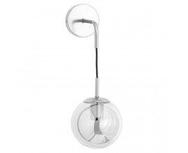 Moderná štýlová nástenná lampa Globe striebornej farby z kovu 60cm