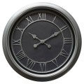 Moderné nástenné hodiny Denya kruhového tvaru v čierno-striebornom prevedení 59cm