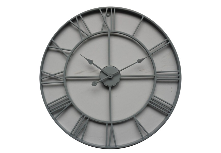 Retro dizajnové nástenné hodiny Edon z kovu v sivej farbe 70cm 